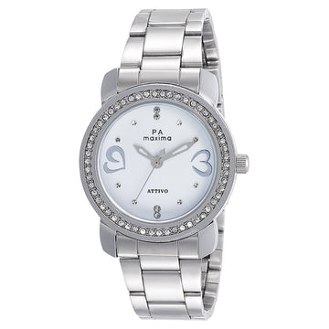 Maxima ATTIVO Women White Dial Analogue Watch - O-56180CMLI